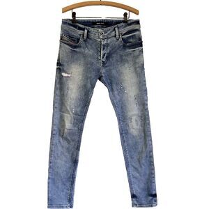 DIESEL DNA MEN'S JEANS SLEENKER STRETCH SLIM SKINNY BLUE DENIM Sz 32